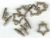 5 Sets of 17mm Antique Gold Star Toggle Clasps